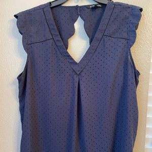 41 Hawthorn XL navy dot detail with scallop back